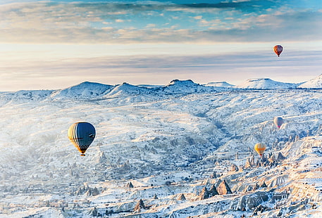 Kapadokia, balon udara panas, Kapadokia, balon udara panas, Alam, Turki, Wallpaper HD HD wallpaper