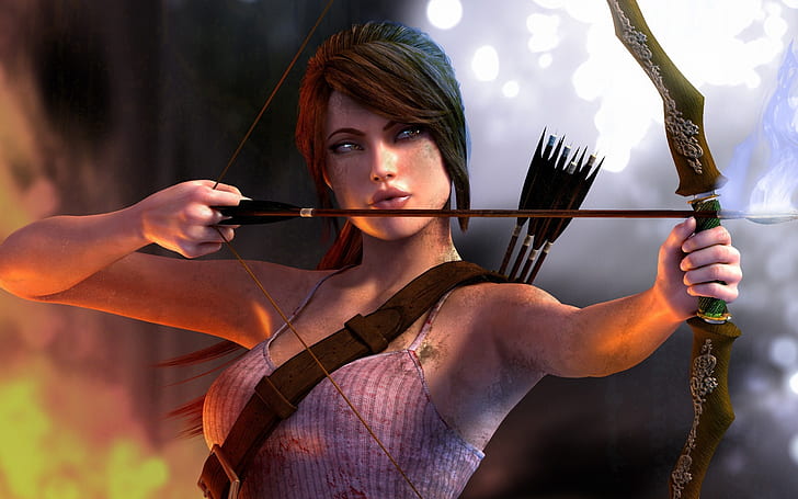 Tomb Raider 2013, utilisez l'arc, Tomb, Raider, 2013, utilisez, Bow, Fond d'écran HD