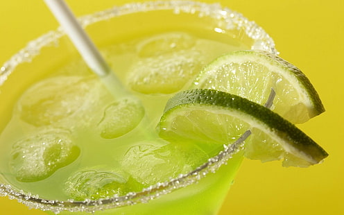 Cocktails, Drink, Lime, Ice Cubes, Lemon, clear cocktail glass, cocktails, drink, lime, ice cubes, lemon, 1920x1200, HD wallpaper HD wallpaper