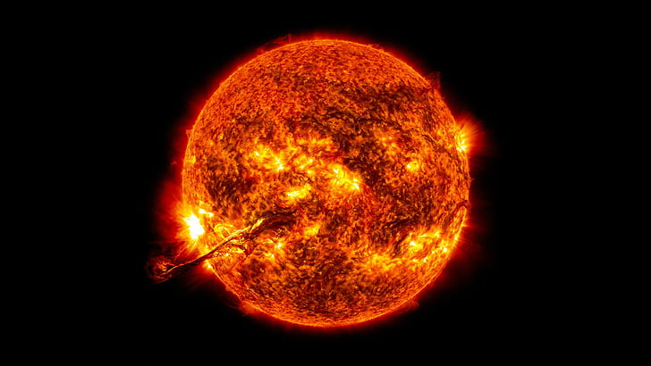 Star Sun Earth Coronal Mass Ejection CME Solar Flare Black HD, black, space, earth, star, sun, mass, solar, flare, coronal, cme, ejection, HD wallpaper
