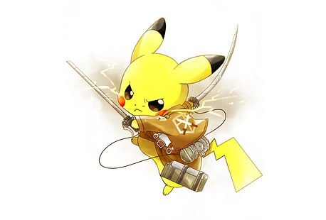 Papel de parede de Attack on Titan Pikachu, Shingeki no Kyojin, Pikachu, cosplay, Pokémon, HD papel de parede HD wallpaper