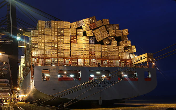 Navio de carga, navio de carga, fotografia, 1920x1200, navio, carga, HD papel de parede