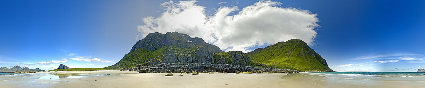 Mehrfachanzeige, Dreifachbildschirm, Berge, Landschaft, HD-Hintergrundbild HD wallpaper