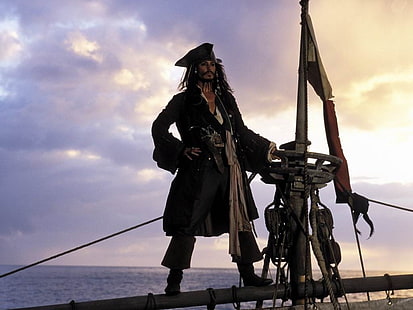 film, Bajak Laut Karibia, Jack Sparrow, Johnny Depp, Wallpaper HD HD wallpaper
