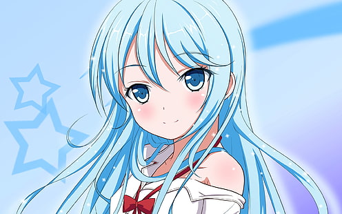 white haired female anime character, denpa onna to seishun otoko, touwa erio, girl, cute, hair, HD wallpaper HD wallpaper