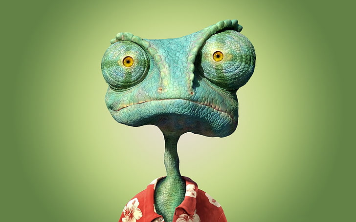 chameleon illustration, cartoon, lizard, Rango, HD wallpaper