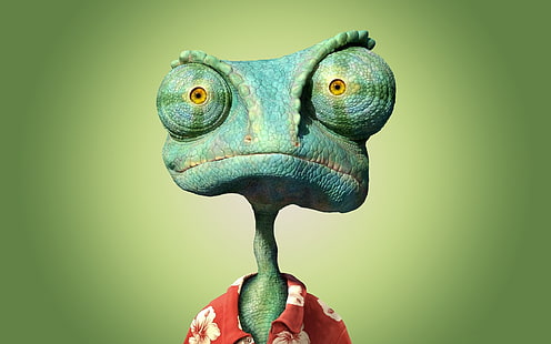 chameleon illustration, cartoon, lizard, Rango, HD wallpaper HD wallpaper