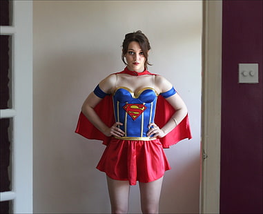 bruna, cosplay, Imogen Dyer, supereroe, Sfondo HD HD wallpaper