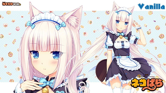 personaggio anime femminile dai capelli rosa, Neko Para, Vanilla (Neko Para), Sayori, nekomimi, ragazza gatto, Neko Works, Sfondo HD HD wallpaper