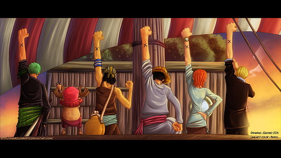 Anime, One Piece, Monkey D.Luffy, Nami (One Piece), Sanji (One Piece), Tony Tony Chopper, Usopp (One Piece), Zoro Roronoa, HD papel de parede HD wallpaper