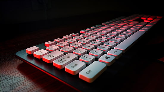 white and black wireless keyboard, keyboards, dark, computer, Speedlink, 产品 产品处理, HD wallpaper HD wallpaper