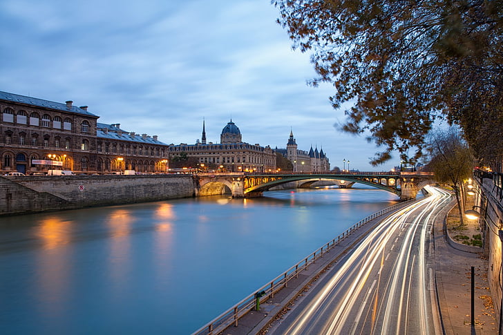 Cities, Paris, France, River, Seine, Time-Lapse, HD wallpaper
