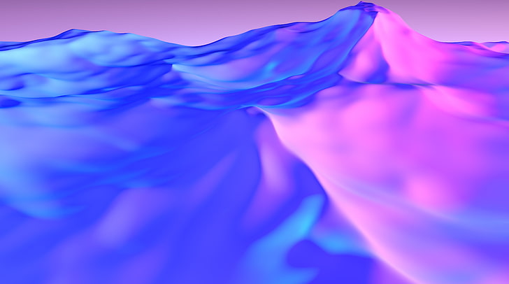 Mountain Surface 3D, Artistic, Abstract, Blue, Colorful, Purple, Modern, Graphics, Design, Bright, Vivid, digitalart, graphicdesign, 3DComputerGraphics, HD wallpaper