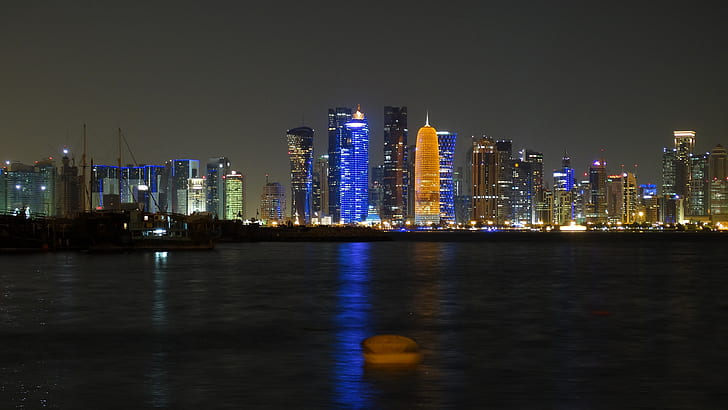 Доха, Катар, небоскреб, HD обои