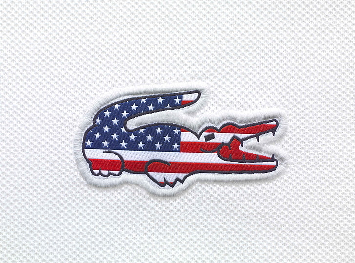 Lacoste ogo, crocodile, flag, USA, Lacoste, HD wallpaper