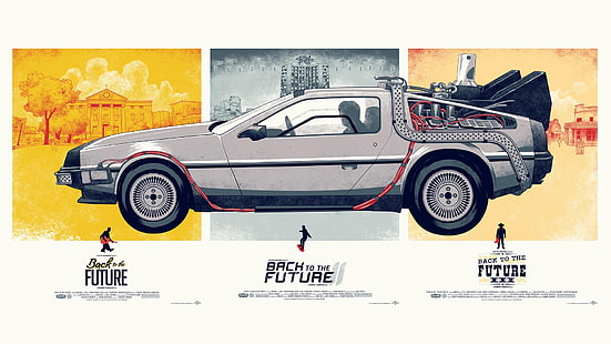 Back to the Future car wallpaper, car, Back to the Future, DeLorean, HD wallpaper HD wallpaper
