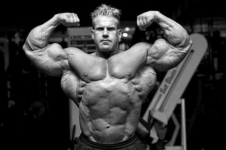 Jay Cutler, Bodybuilder, Fitness, Bodybuilder, Schwarz-Weiß, HD-Hintergrundbild HD wallpaper
