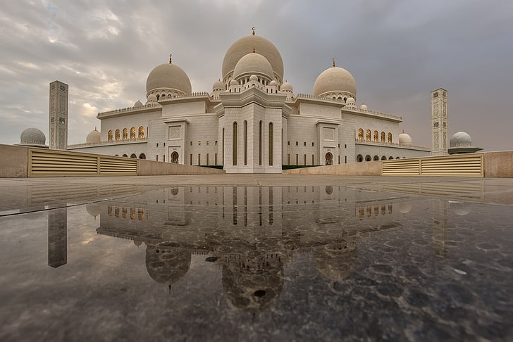 weißes und braunes konkretes Gebäude, Islam, islamische Architektur, Moschee, HD-Hintergrundbild