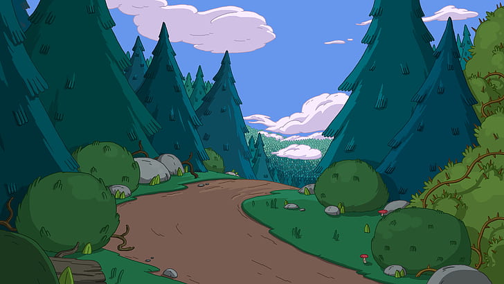 Adventure Time, cartoon, pathway, HD wallpaper