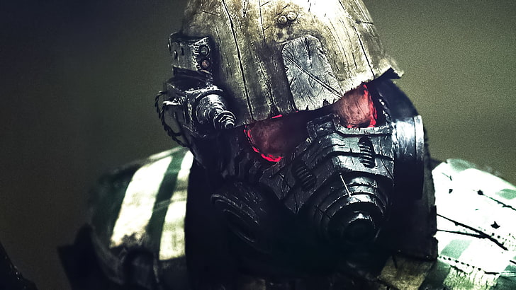soldado vestindo papel de parede máscara de gás, NCR, guardas florestais, fantasias, cosplay, Fallout, Fallout: New Vegas, HD papel de parede