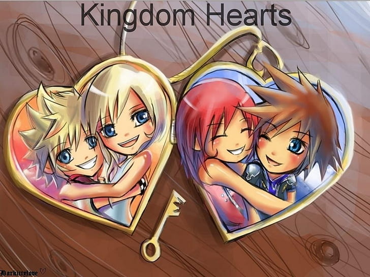 soraxkairi y naminexroxas locket kingdom hearts 1024 768 1024x768 Videojuegos Kingdom Hearts HD Art, Fondo de pantalla HD