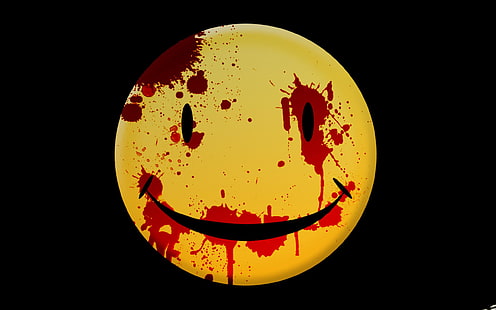 illustration emoji, jaune, sourire, sang, smiley, Fond d'écran HD HD wallpaper