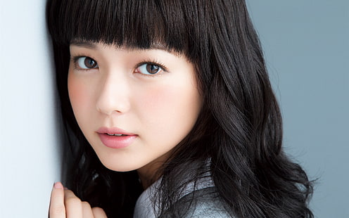 美しい日本の女の子、巻き毛、素敵な顔、美しい、日本人、女の子、巻き毛、髪、素敵な顔、 HDデスクトップの壁紙 HD wallpaper