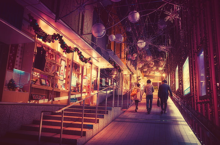 Jepang, malam, neon, Masashi Wakui, Wallpaper HD