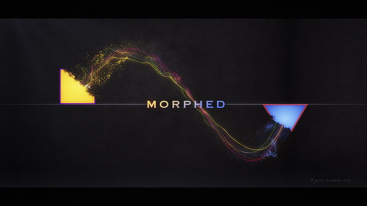 Morphed логотип, абстракция, частица, текст, написание, HD обои
