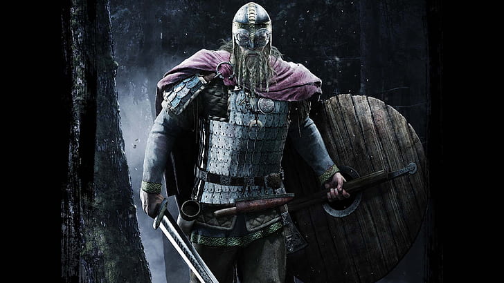 Война на викингския кръвен орел, викинги, щит, HD тапет