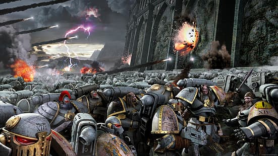 Warhammer 30.000, Warhammer 40.000, Space Marine, Luna Wolves, Sfondo HD HD wallpaper