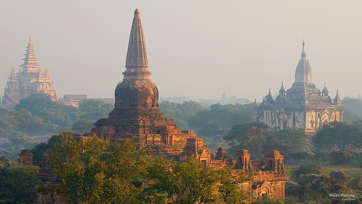 Bagan, Myanmar, Asia, HD wallpaper