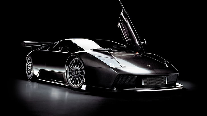 siyah Lamborghini Murcielago coupe, siyah, araba, lamborghini, murcielago, HD masaüstü duvar kağıdı