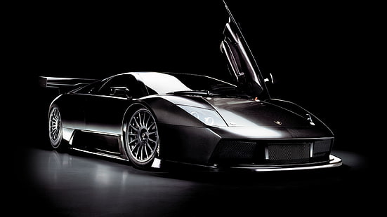 negro Lamborghini Murcielago coupe, negro, coche, lamborghini, murcielago, Fondo de pantalla HD HD wallpaper