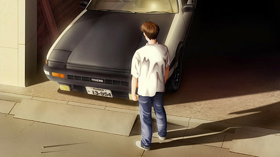Initial D, Toyota Corolla AE86, anime, Toyota AE86, AE86, Japanese cars, HD wallpaper HD wallpaper