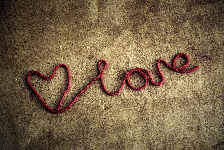 Heart rope, background, heart, rope, love, HD wallpaper