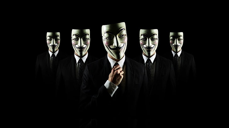 anonim's, Anonymous, Guy Fawkes mask, HD wallpaper