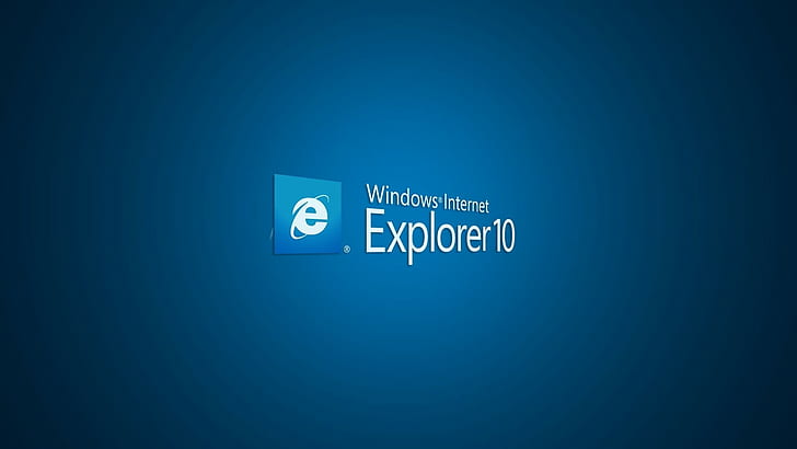 Internet Explorer, computer, digital art, minimalism, blue background, HD wallpaper