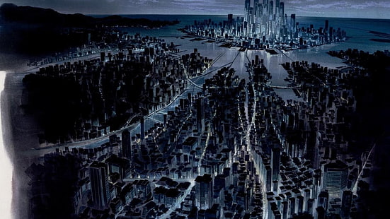 concrete buildings, anime, Ghost in the Shell, cityscape, HD wallpaper HD wallpaper