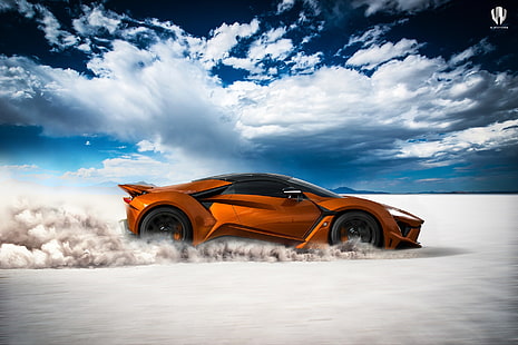 Benoit Fraylon, samochód, pojazd, niebo, pustynia, chmury, kobiety, modelka, Fenyr Supersport, Tapety HD HD wallpaper