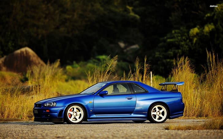 turbo, skyline, japan, Nissan, blue, jdm, tuning, gtr, r34, nismo, HD wallpaper