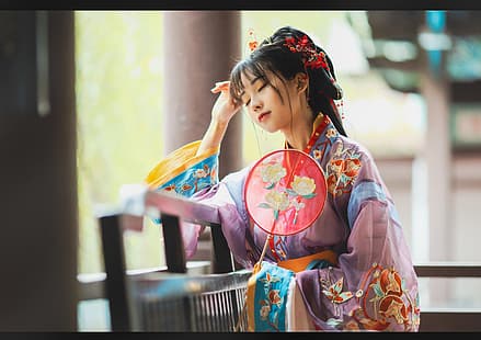 Azjatyckie, kobiety, model, cheongsam, portret, Tapety HD HD wallpaper