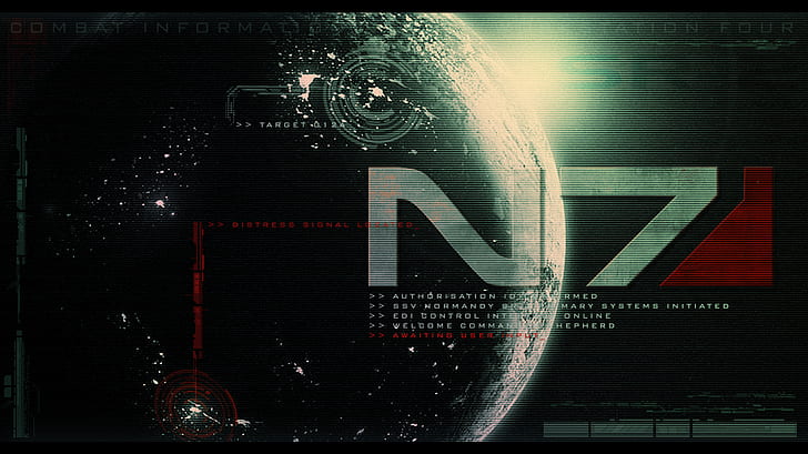 Mass Effect N7 HD, video game, efek, massa, n7, Wallpaper HD