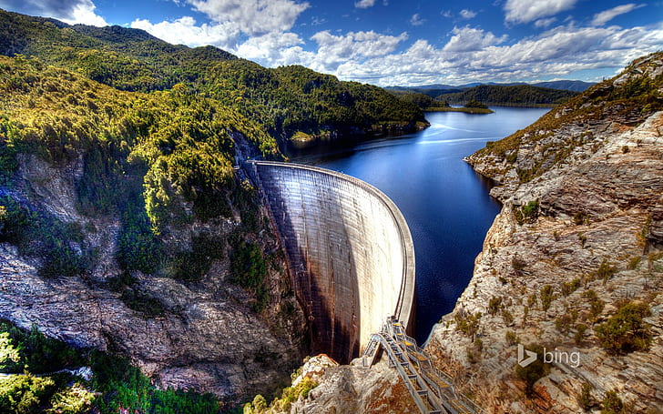 자연, 호주, 강, 댐, 빙, HD 배경 화면