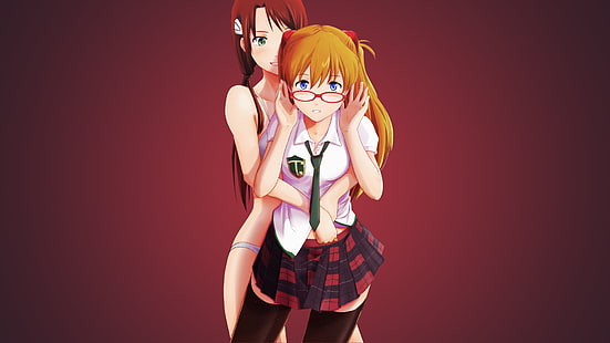 Anime, Anime Mädchen, Asuka Langley Soryu, Makinami Mari Illustrious, Neon Genesis Evangelion, HD-Hintergrundbild HD wallpaper