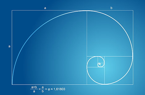 геометрическая карта, золотое сечение, последовательность Фибоначчи, математика, HD обои HD wallpaper