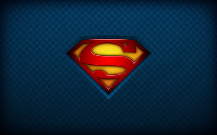 Superman logo, red, logo, superman, yellow, blue, HD wallpaper