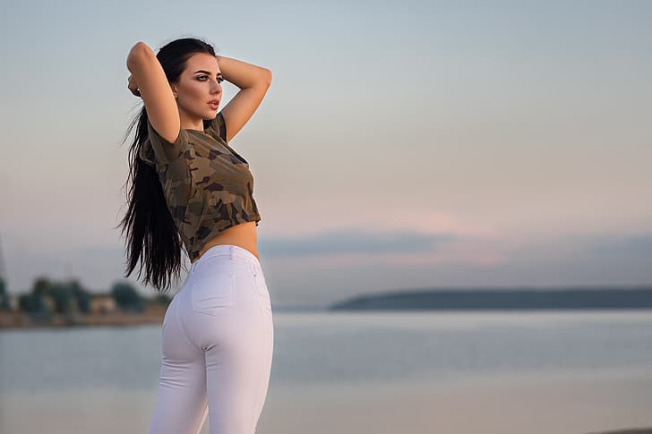 ass, pose, view, Girl, Kristina Romanova, Dmitry Shulgin, HD wallpaper