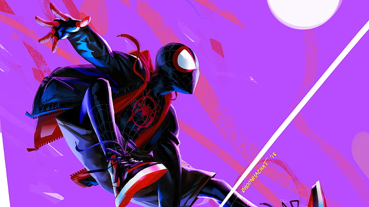 Spider-Man Into the Spider-Verse 4K, menjadi, spider-man, The, Spider-Verse, Wallpaper HD