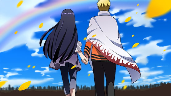 Illustrazione di Naruto e Hinata, Anime, Naruto, Hinata Hyūga, Naruto Uzumaki, Sfondo HD HD wallpaper